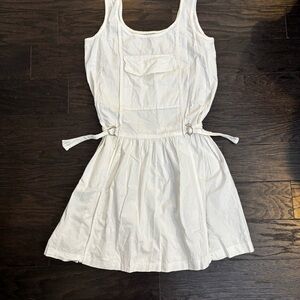 Vintage White Sleeveless Dress with Tie Sides